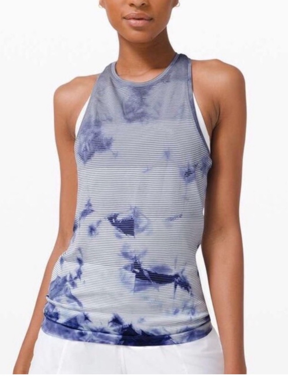 Lululemon swiftly Tie-Dye High-Neck Tank.
